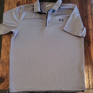 Under Armour Men's Gray Polo Shirt Sz XLT LIKE NEW